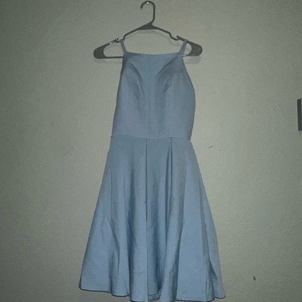 Elegant Blue Halter Dress